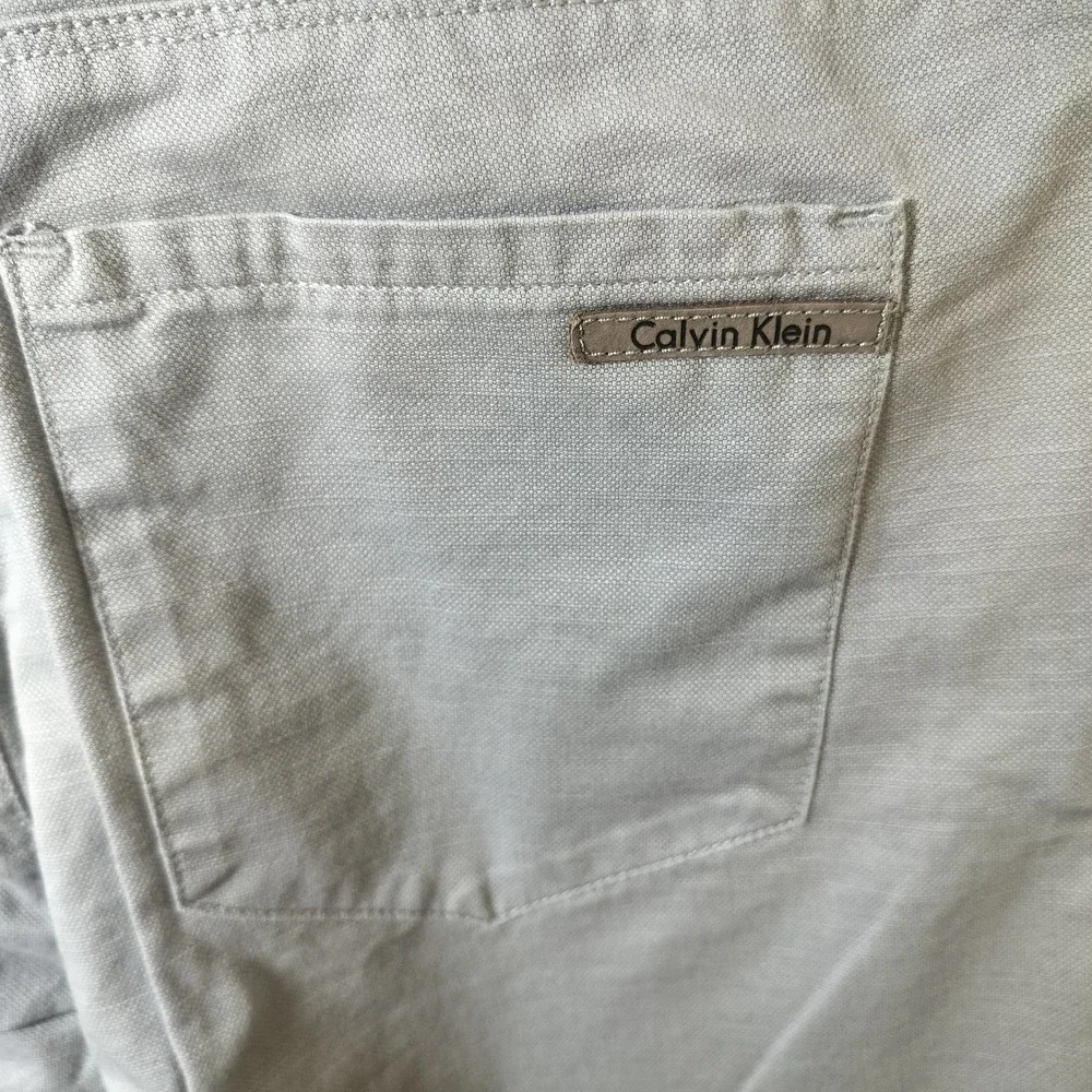 Calvin Klein Mens Slim Fit Grey Cotton Chino Pants 30x30 5-Pocket Trousers
